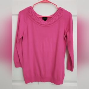 Womens Worthington Fuchsia Crew Neck Sweater